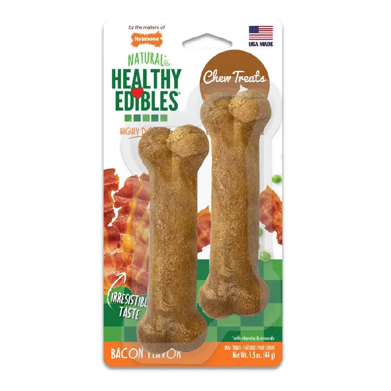 Nylabone Healthy Edibles All-Natural Long Lasting Bacon Flavor Chew Treats