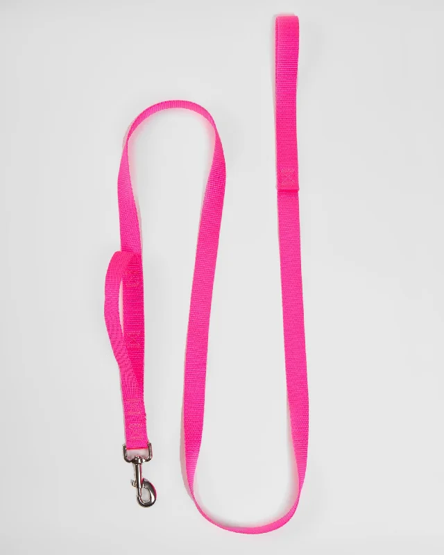 Nylon Dog Leash in Neon Pink (Made in the USA)