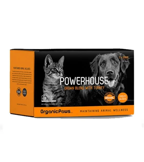 Organic Paws Powerhouse Turkey & Chicken Organ Blend Frozen Raw Dog Food