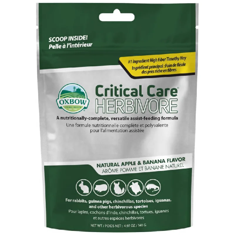 Oxbow Critical Care Apple and Banana Herbivore Dry Food for Rabbits and Guinea Pigs