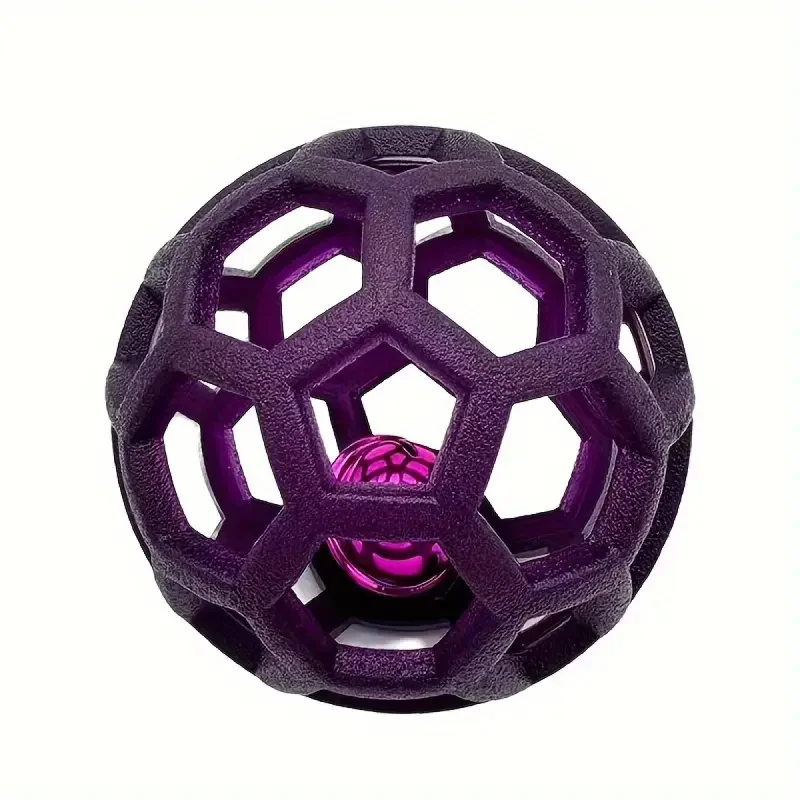 Patterned Durable Chew Toy For Dogs With Bell - Purple