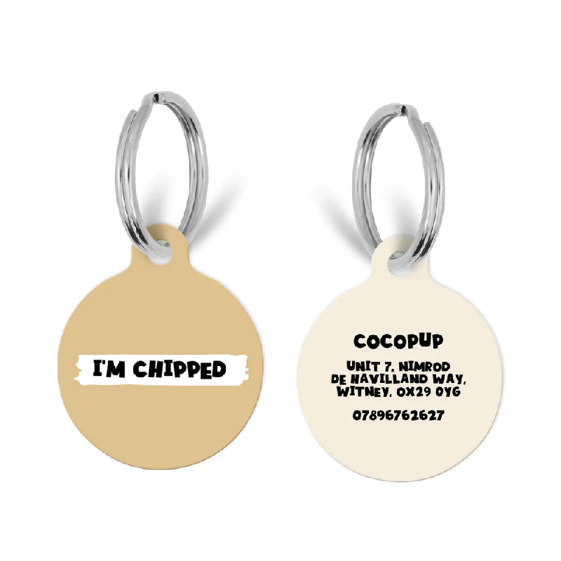 Personalised Text ID Tag - Beige