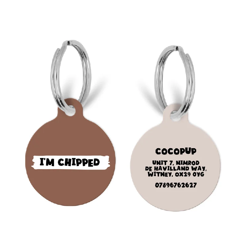 Personalised Text ID Tag - Brown