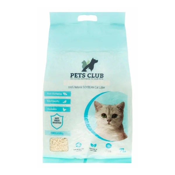 PETS CLUB SOYA BEAN CLUMPING CAT LITTER-ORIGINAL-7L (2.5Kg)