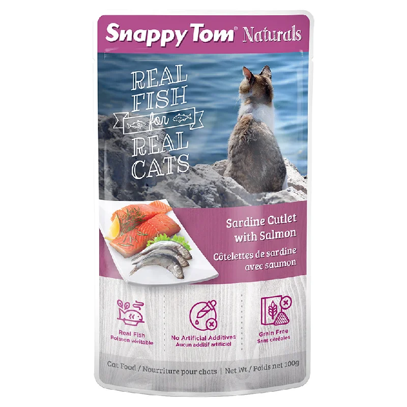 SNAPPY TOM Naturals Sardine Cutlet w/ Salmon, 100g (3.5oz)