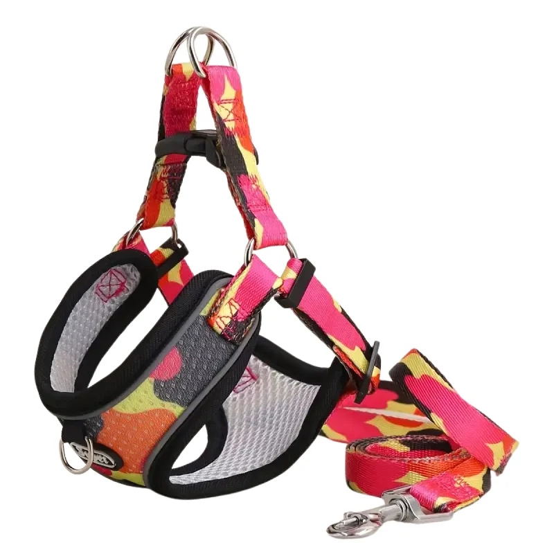 Supet Adjustable Dog Harness and Leash Set (Black) - Large