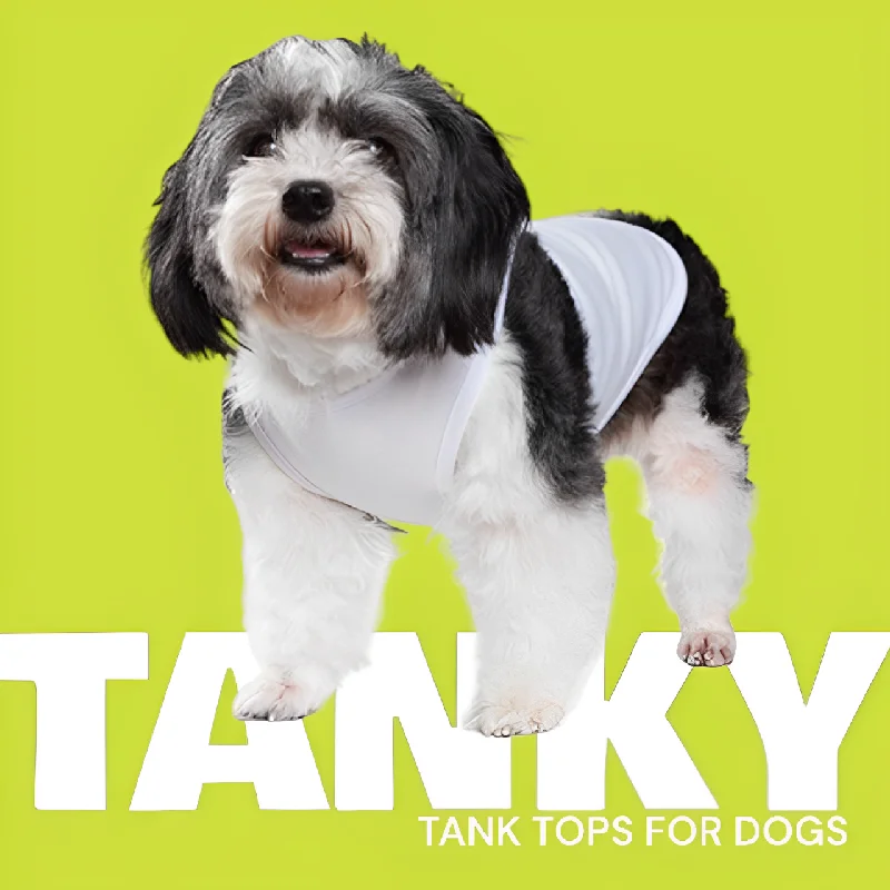 Talking Dog Club Tanky's Tank Tops for Dogs and Cats (White)