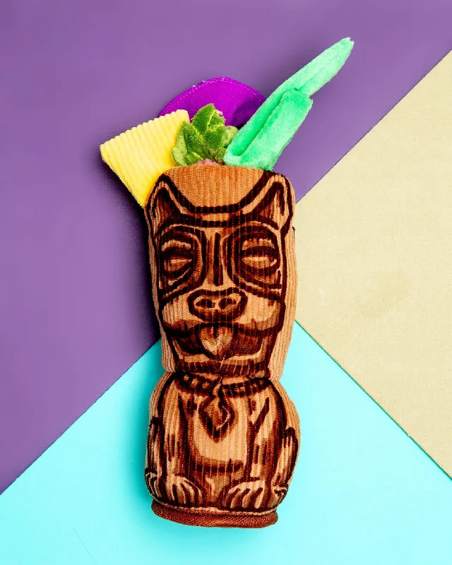 Tiki Time Squeaky Plush Dog Toy