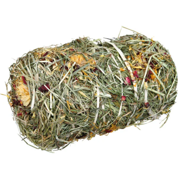 Trixie  Small Pet Forage Treat  Hay Bale With Flowermix - 200g