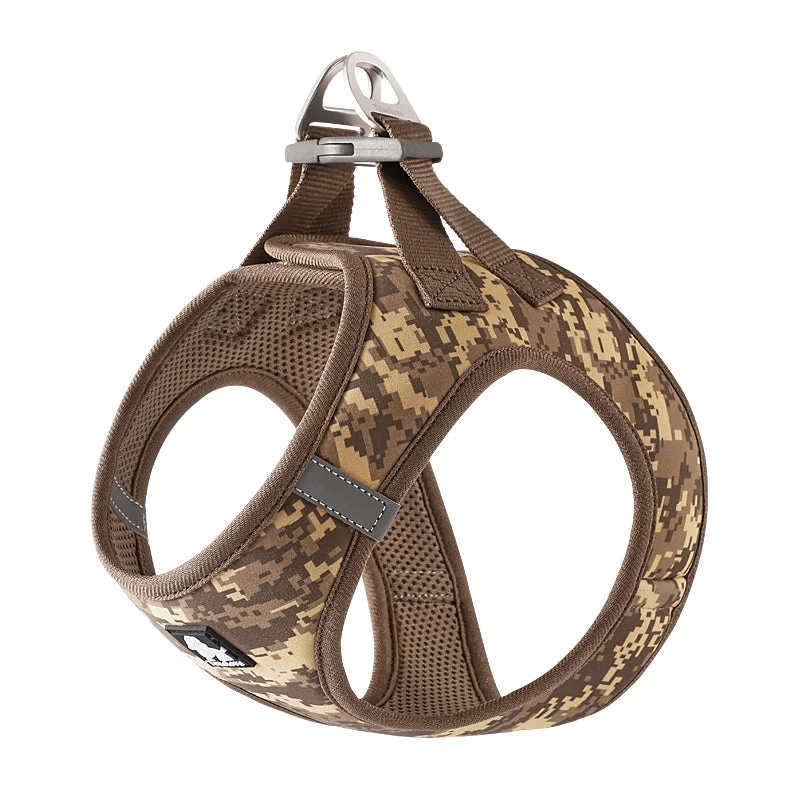 Truelove Floral Printed Breathable Air Mesh Harness for Dogs (Brown)