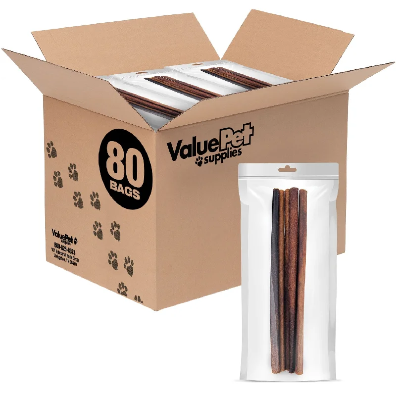 ValueBull USA Collagen Sticks, Premium Beef Small Dog Chews, Thin 12 Inch, 400 Count RESALE PACKS (80 x 5 Count)